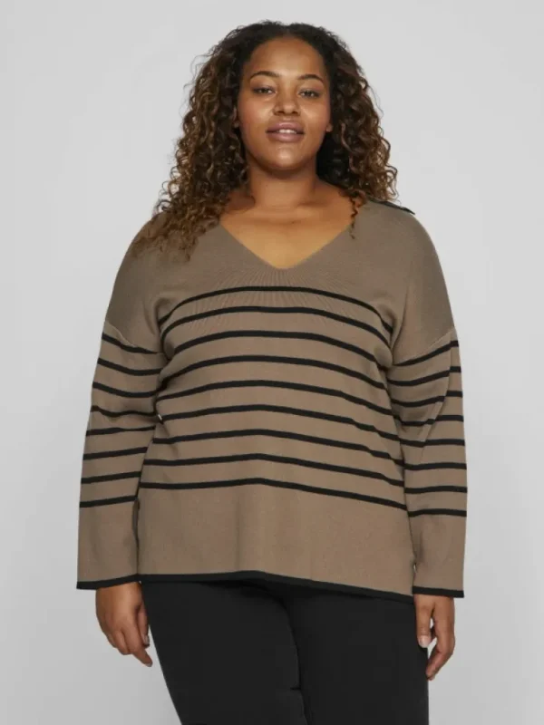 VILA Knitwear^CURVE - V-NECK PULLOVER