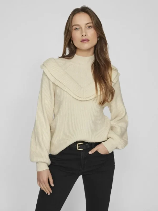 VILA Knitwear^FRILL KNITTED PULLOVER