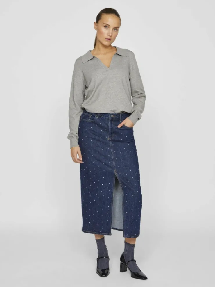 VILA Skirts^HIGH WAIST MIDI SKIRT