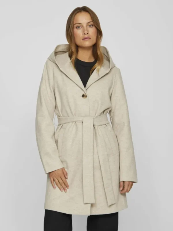 VILA Jackets & Coats^HOODED BELTED COAT