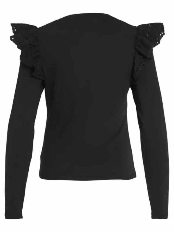 VILA Tops & T-shirts^LACE SHOULDER LONG SLEEVED TOP