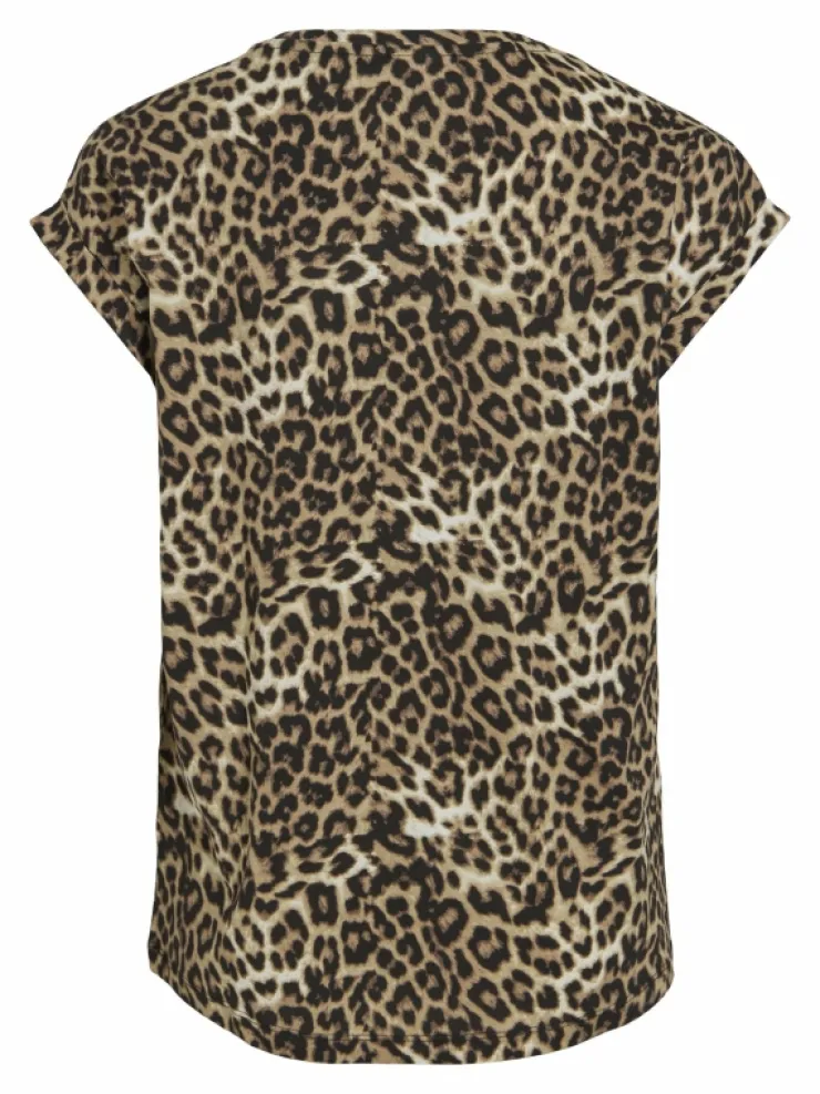 VILA Tops & T-shirts^LEOPARD PRINT SHORT-SLEEVED T-SHIRT