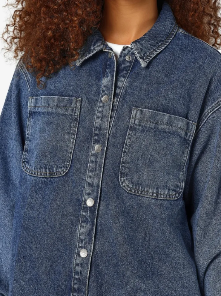 VILA Shirts^LONG DENIM SHIRT