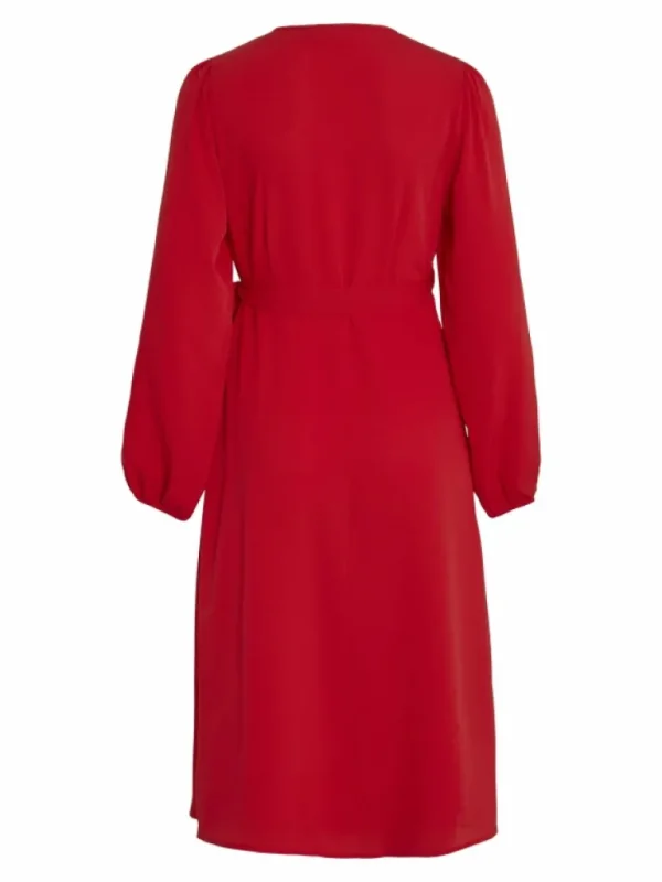 VILA Dresses^LONG SLEEVED MIDI WRAP DRESS
