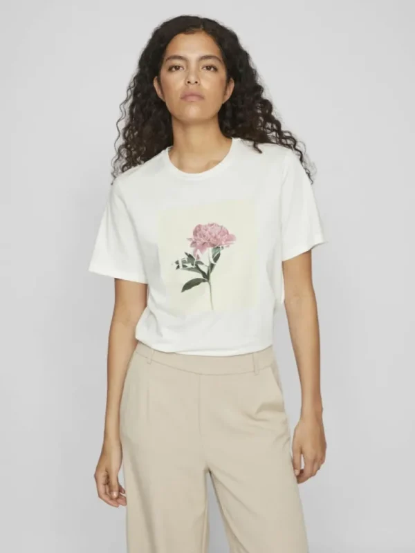 VILA Tops & T-shirts^PRINTED COTTON T-SHIRT