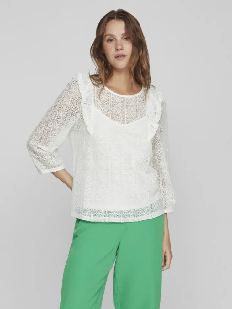 VILA Tops & T-shirts^RUFFLE 3/4 SLEEVED BLOUSE