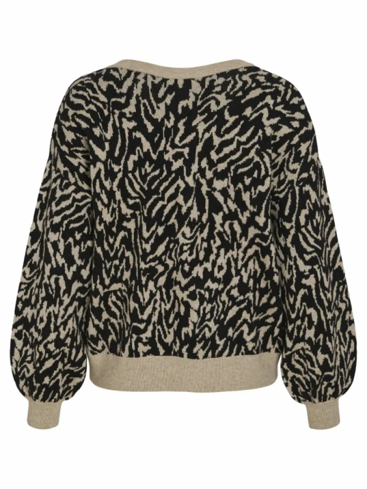 VILA Knitwear^V-NECK JACQUARD KNITTED PULLOVER