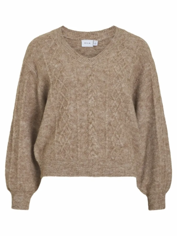 VILA Knitwear^V-NECK KNITTED PULLOVER