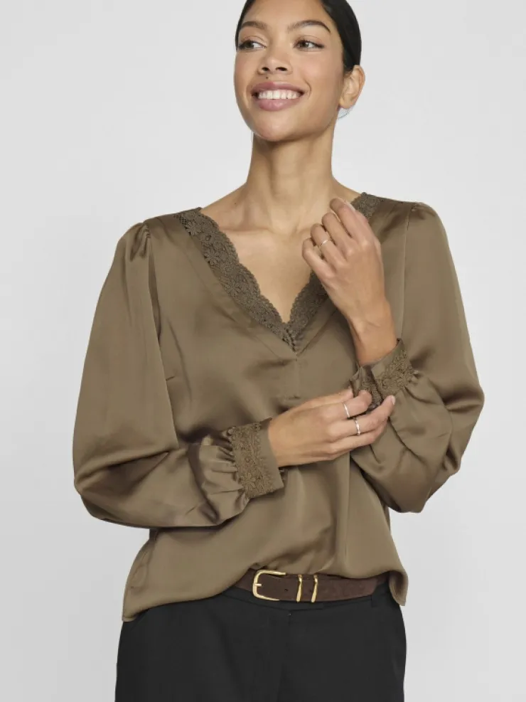 VILA Tops & T-shirts^V-NECK LONG SLEEVED TOP
