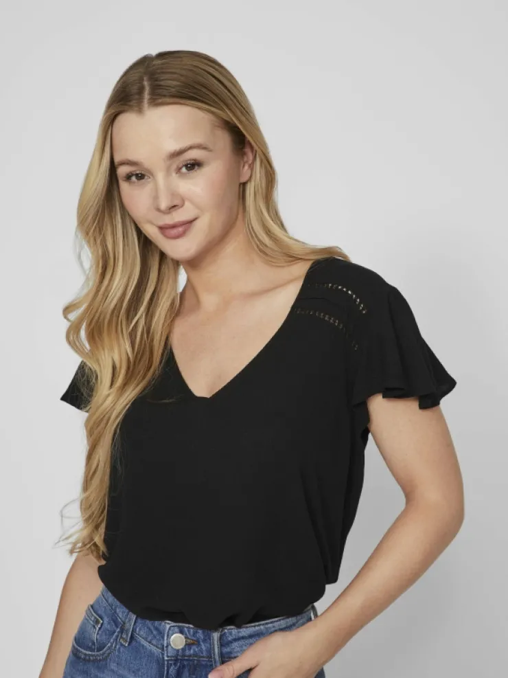 VILA Tops & T-shirts^V-NECK SHORT SLEEVED TOP